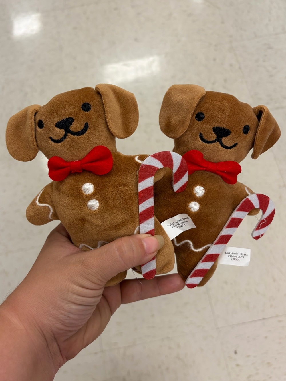 Target Bullseye Playground Christmas Gingerbread Dog Soft Figural - Set of 2